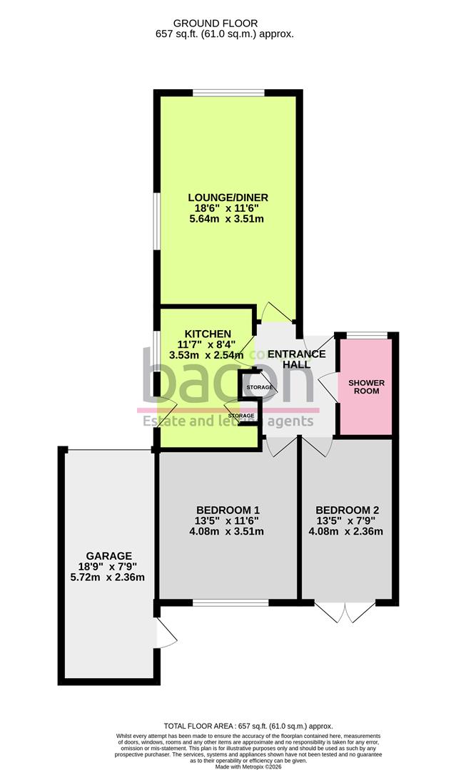 Floor Plan | Bungalow - Detached | Blenheim Avenue, Worthing, BN13 | For Sale
